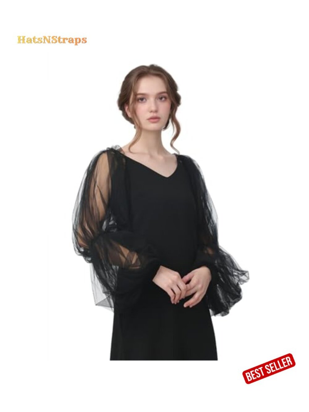Detachable Sheer Mesh Fingerless Long Gloves Bridal Wedding Accessories